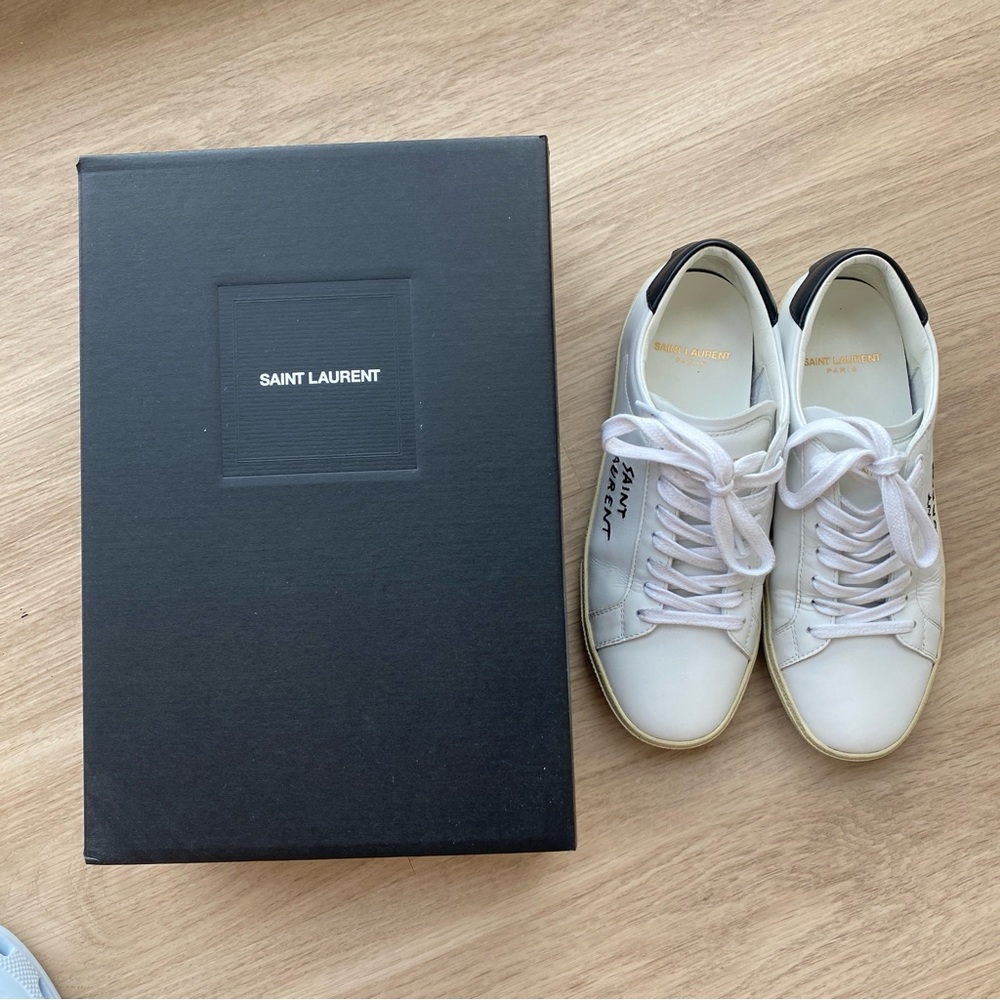 Saint Laurent Court Classic SL/06 Embroidered Sneakers - Picture 3 of 15